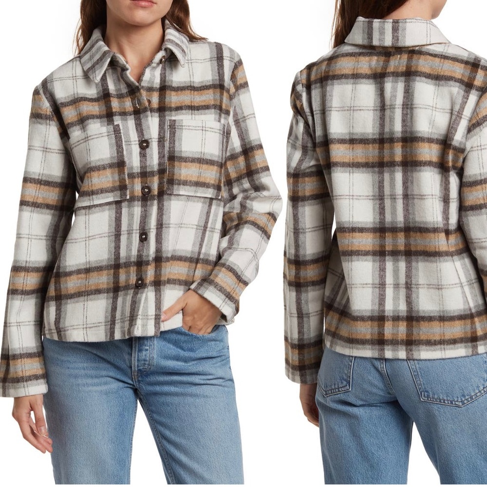 Melloday Plaid Shirt Jacket